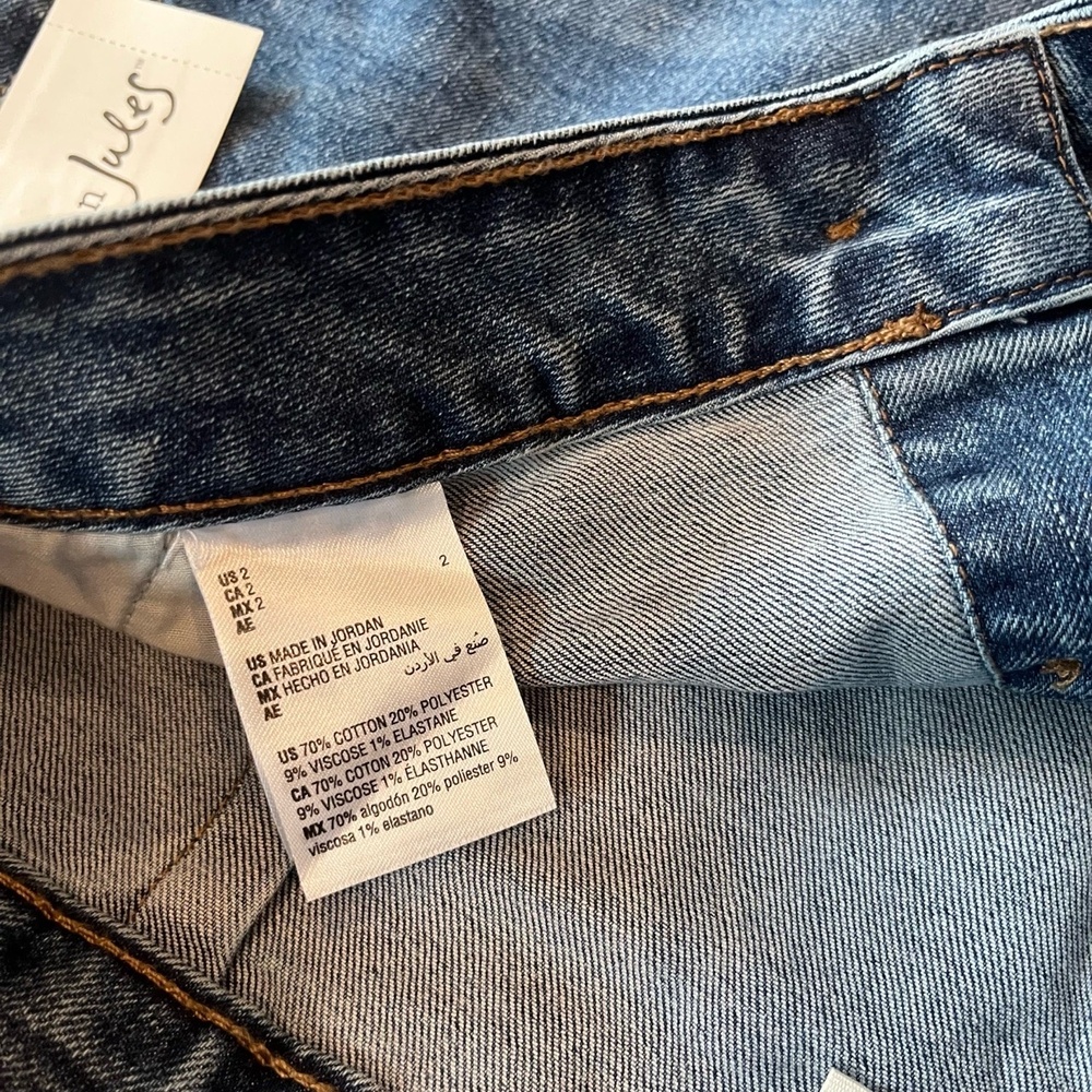 New NWT Maison Jules Denim Skirt Merci Wash Jean Mini Button-Front Pockets Sz 2 - Picture 5 of 8